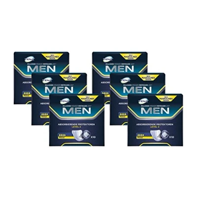 Image of TENA for Men Level 2 Insoles with Light to Medium Bladder Control Formula Pack of 6 x 10)