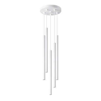 Image of Pastelo Modern Cluster Pendant Ceiling Light White 5x G9