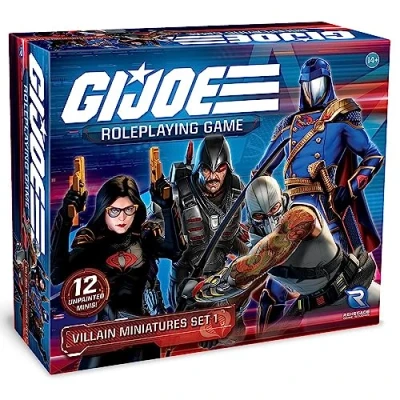 Image of G.I. Joe Roleplaying Game: Villain Miniatures Set 1 12 Expansion, Unpainted 28mm Scale Character Figures, RPG Boardgame Accessory