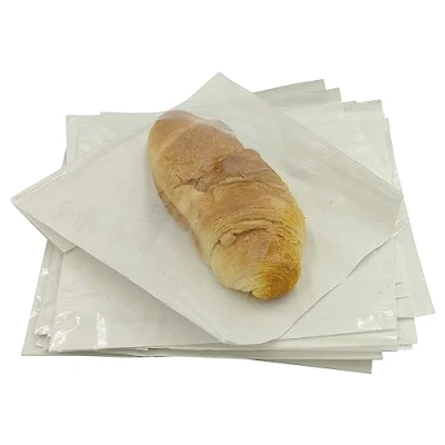 Image of 7&quot; x Cellophane White Film Fronted Paper Bags /175mm 175mm Clear Window Snacks Sandwich (100)