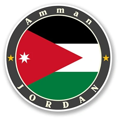 Image of 2 x Jordan Amman Vinyl Decal Sticker Laptop Tablet Car Bike Flag Label Tag #5619 (10cm 10cm)