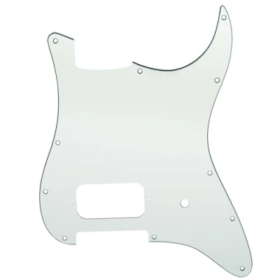 Image of Musiclily Pro 11 Holes ST Strat Uncovered One Humbucker Guitar Pickguard Scratch Plate for American/Mexican Fender Tom Delonge Stratocaster Electric Guitar, 3ply Aged White