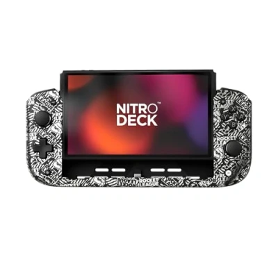 Image of CRKD Nitro Deck Professional Handheld Controller with Zero Stick Drift for Nintendo Switch and OLED (Rocket League Silver Edition)