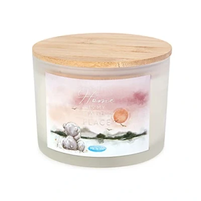 Image of Me To You Bear Home is My Happy Place Large Candle, White, Pink