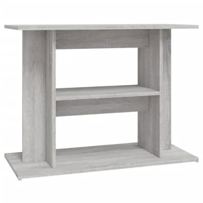 Image of vidaXL Aquarium Stand with Storage 3 Tier Grey Sonoma in Engineered Wood Ideal for Fish Tanks and Aquatic Plant Displays