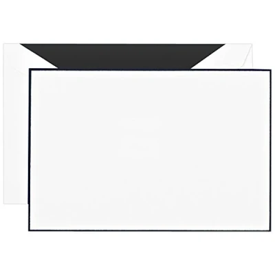 Image of Crane &amp; Co. Black Bordered Correspondence Card (CC3512), Pack of 10