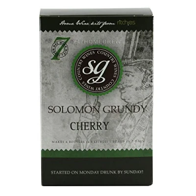 Image of Solomon Grundy Cherry 7 Day Country Wine Kit Makes 6 Bottles (4.5 litres)