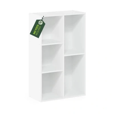 Image of Furinno Luder 5 Cube No Tool Assembly Open Shelf, White
