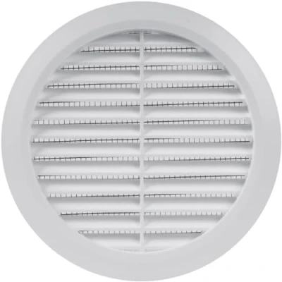 Image of Vent Systems 125 mm / 4.92&#039;&#039; Inch White Air Cover Round Vents Ventilation Grille Integrated Insect Screen HVAC for Bathroom, Home Office, Kitchen