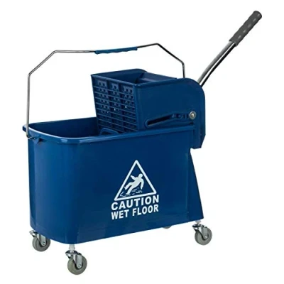 Image of Professional Kentucky Mop Bucket and Wringer Yellow Red Blue 20 28 35 Litre (Blue, Litre)