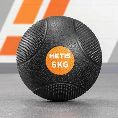 Image of METIS Medicine Balls 1kg to 10kg Home Fitness and Gym Slam High Grip Textured Rubber Finish (6kg)