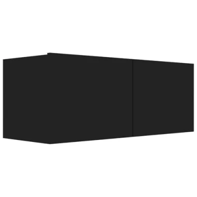 Image of vidaXL TV Cabinet Low Wall Entertainment Unit with 2 Doors Multimedia Living Room Home Interior Black 80 x 30 cm Engineered Wood