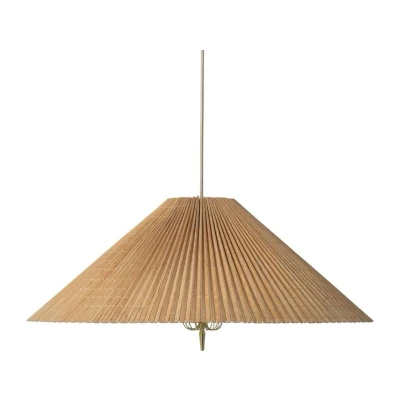 Image of GUBI pendant light 1972, brass, bamboo lampshade, Ø 62 cm