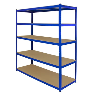 Image of Garage Racking Shelving Unit / 5 Tier 1600mm Wide x 600mm Deep/Steel &amp; MDF Shelves