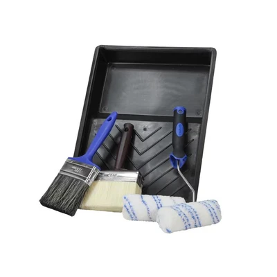 Image of Faithfull FAIRKITWOOD Exterior Woodcare Paint Brush &amp; Roller Kit: Sheds, Fencing, Decking