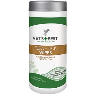 Image of Vet&#039;s Best Flea and Tick Wipes for Dogs, Targeted &amp; Application, Multi Purpose Treatment Dogs 50