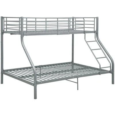 Image of vidaXL Bunk Bed Frame without Mattress Grey Metal 140x200 cm/90x200 cm