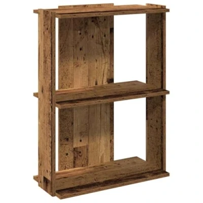 Image of vidaXL 3 Tier Bookcase Engineered Wood, 60x30x80 cm, Old Wood Color, Living Room/Office Organizer