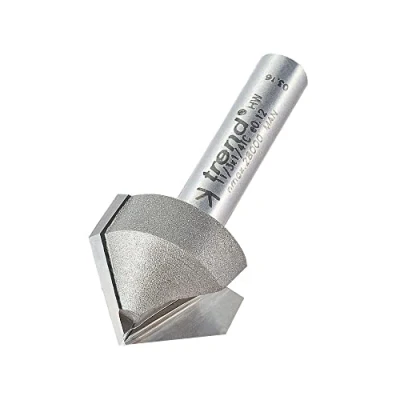 Image of Trend Professional Chamfer V Groove Cutter, 45 Degree, A=45, 18mm Diameter, 1/4 Inch Shank, 19.4mm Cut Diameter &amp; 9.2mm Length, Tungsten Carbide Tipped, 11/3X1/4TC