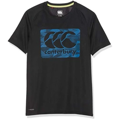 Image of Canterbury Kids Vapodri Poly Large Logo T shirt Black, 8