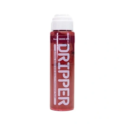 Image of Liquid Paint Dope Dripper Multi Colour &amp; Size Mop Marker Graffiti Art Taggers, Permanent Alcohol Based Refill (Red Brown, 18mm Marker)