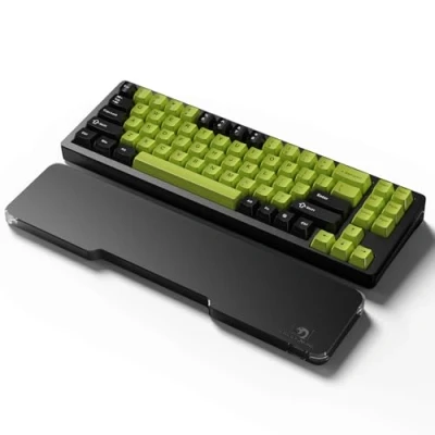 Image of MAMBASNAKE CNC Acrylic Wrist Rest for Compact 68 Keys Keyboard Black Hand Support Anti Slip Rubber Feet Ergonomic Cushion Palm Office/Gaming/Typing/Laptop