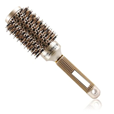 Image of TEEROVA Ceramic &amp; Ionic Round Barrel Hair Brush with Boar Bristle, Best Roller Hairbrush for Blow Drying, Curling&amp;Straightening, Volume&amp;Shine （2.9&quot;） 2.9 inch