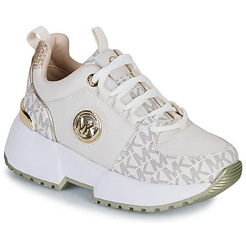 Image of Michael Kors Kids Cosmo Trainers for kids, Size: 4, Vanilla/pale gold shoes