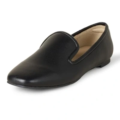 Image of Amazon Essentials Women&#039;s Soft Minimal Loafer, Black Faux Leather, 6 UK