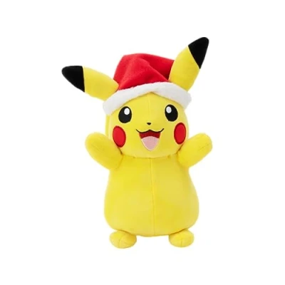 Image of Pokémon Official &amp; Premium Quality 8 Inch Pikachu Plush with Santa Hat Unique Accessory