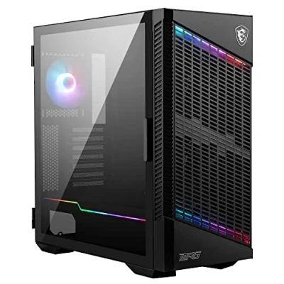 Image of MSI MPG VELOX 100P AIRFLOW Mid Tower PC Case ATX Motherboard Capacity, Tempered Glass Door, Optimized for Airflow, Mystic Light, Supports 2 x 360mm Radiators &amp; Side Ventilation Configurations