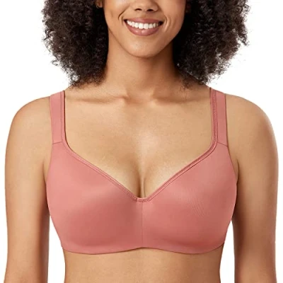 Image of Delimira Women&#039;s Padded Bra T Shirt Underwired Support Balcony Seamless Full Cup Comfort Clove 36H