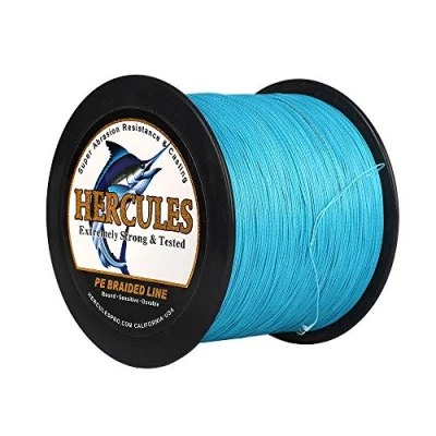 Image of Hercules Braided Fishing Line 2000m 2187yds 10lbs 200lbs Pe Superline 8 Strands (Blue 70lb/31.8kg 0.44mm)