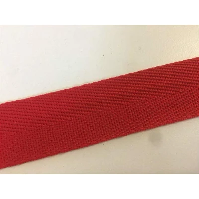 Image of Red Cotton Blend Binding Apron Herringbone Twill Webbing Tape Sew Strap 25mm Wide 1&quot; 5 metres