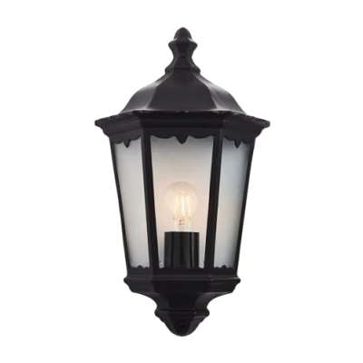 Image of Modern Style Burford 1Lt Outdoor Wall Light IP44 60W Matt Black 76547