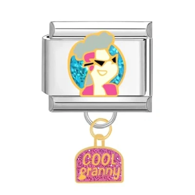 Image of Quiges 9mm Italian Style Charm Link Module Stainless Steel Cool Grandmother Hanger for Bracelets