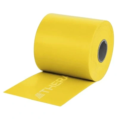 Image of TheraBand Latex Free Resistance Band, 22.9 m Long, Dispenser Pack, Yellow, Progressive for Strength Training and Rehab Exercises, Work Out at Home or in Gym Clinic, Physical Therapy