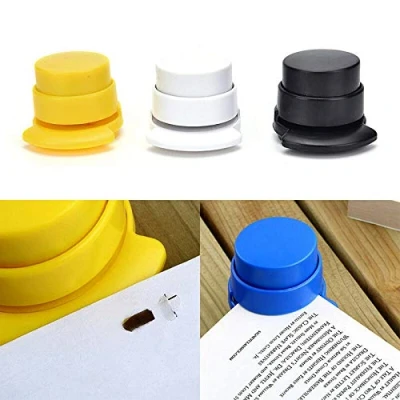 Image of Portable Staple Free Stapleless Stapler Paper Binding Binder Paperclip for Office Home Kid Safe Random Color