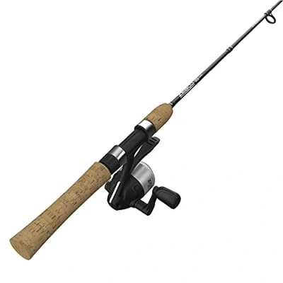 Image of Zebco 33 Cork Micro Trigger Spincast Reel and Fishing Rod Combo, 5 Foot 6 Inch 2 Piece Graphite with Handle, Quickset Anti Reverse Bite Alert, Silver/Black