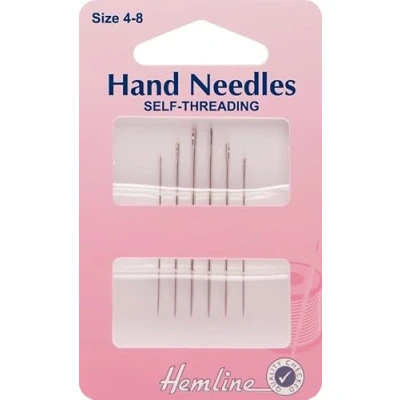 Image of Hemline Gold Eye Self Threading Sewing Needles per pack