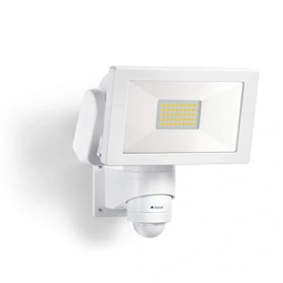 Image of Steinel LS 300 S Spotlight, White, 29.5 W LED Floodlight, 240 Motion Sensor, 12 m Range, 4000 K Neutral Aluminium