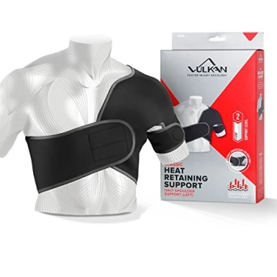 Image of VULKAN Classic Half Left Shoulder Support, Large, Brace for Rotator Cuff Injuries, AC Joint and Dislocations, Strap Men Women, Athletes Exercising
