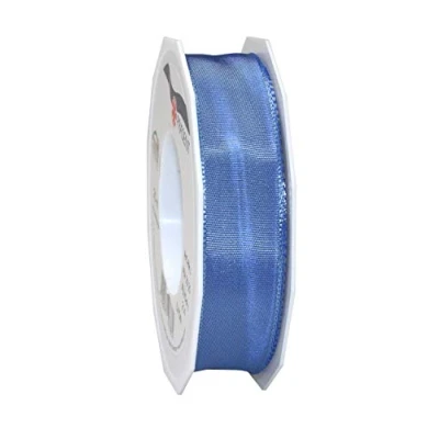 Image of Präsent Lyon Wired Taffeta Ribbon Azure 25 mm Width, m Length