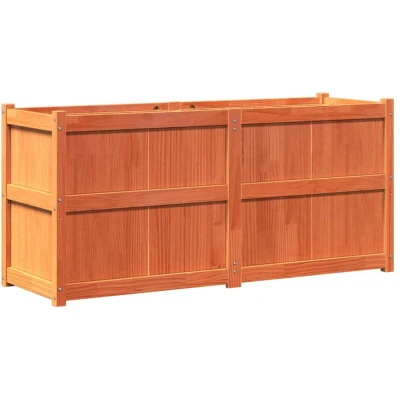 Image of vidaXL Garden Planter Wax Brown 150x50x70 cm Solid Wood Pine