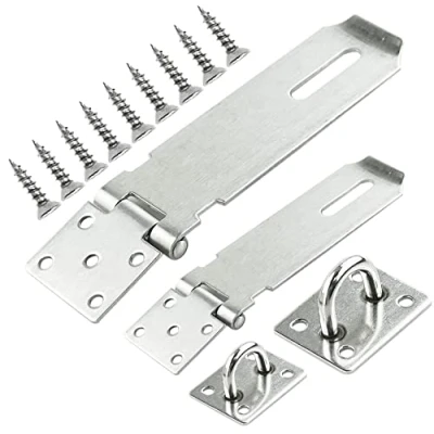 Image of 2Pcs Safety Hasp and Staple Gate Door Shed Latch Lock Blanket Box Chest Padlocks
