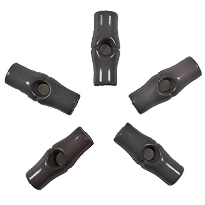 Image of Nylon Bamboo Style Plastic Toggles 2.5cm Pack of 5 (Grey)
