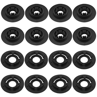 Image of VGOL 16PCS Car Floor Mat Clips 3D08645214PK 3D0864523B41 Carpet Anti Slip Buckle Plastic Clip Round Fixing Grip Clamps Mounting Retainer Black