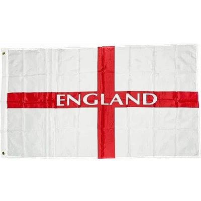 Image of 5ft x 3ft England Printed St George Cross National Flag Sporting Events Pub BBQ Decorations For Rugby Football Cricket Banner Fan Support Table Cover