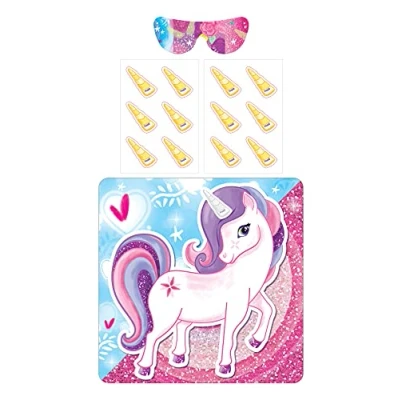Image of HENBRANDT 1 x Unicorn Party Game Stick the Horn on for Girls and Boys Unisex Toys Favour Filler