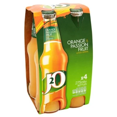 Image of Britvic J2O Orange &amp; Passion Fruit Juice Drink (24 x 275ml Glass Bottles)